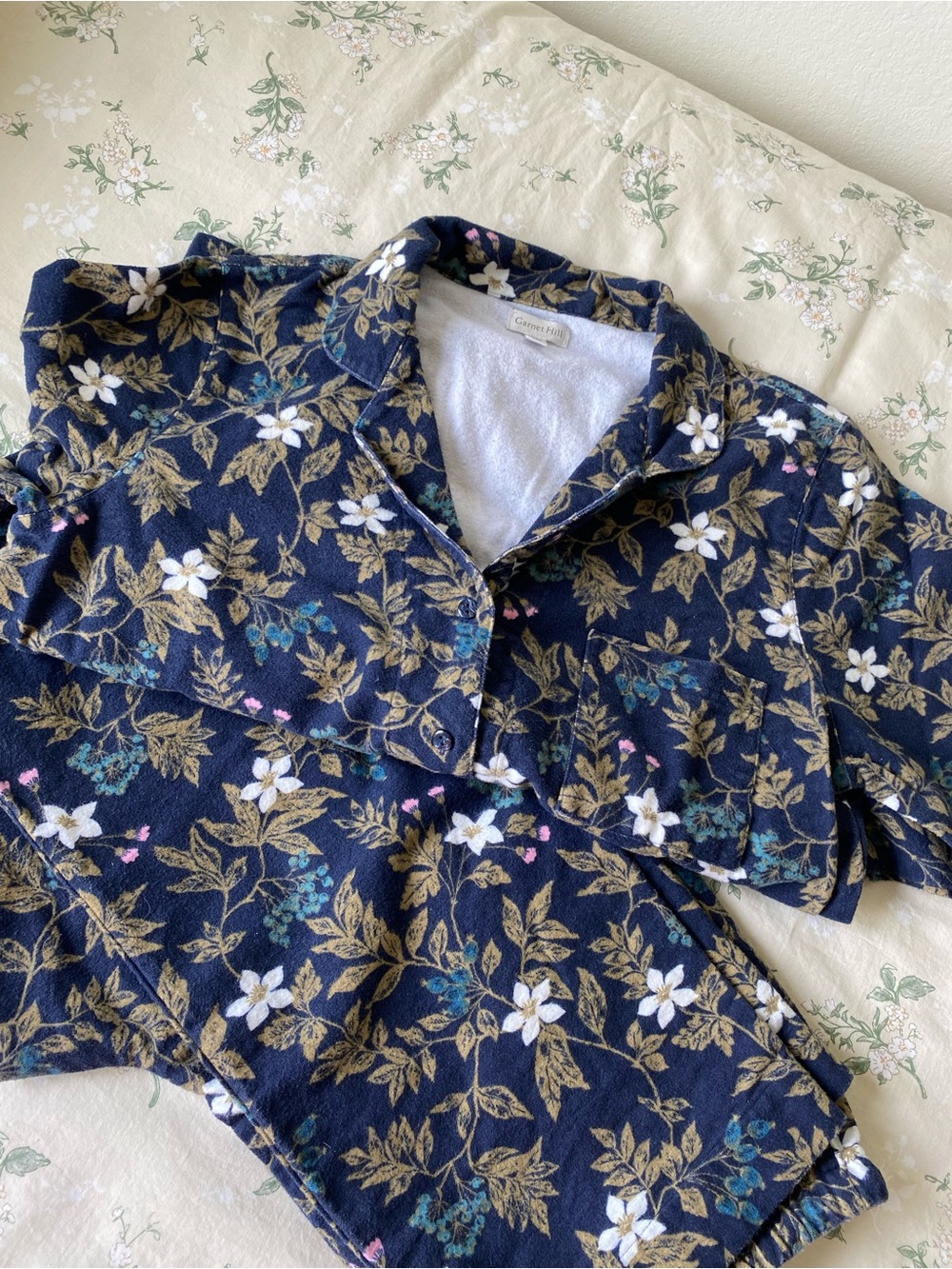 Garnet Hill Organic Cotton Flannel Pajamas Size M